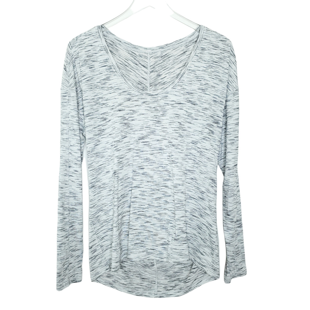Lululemon Meant To Move Long Sleeve Top 6 Tiger Space Dye Black White Women's